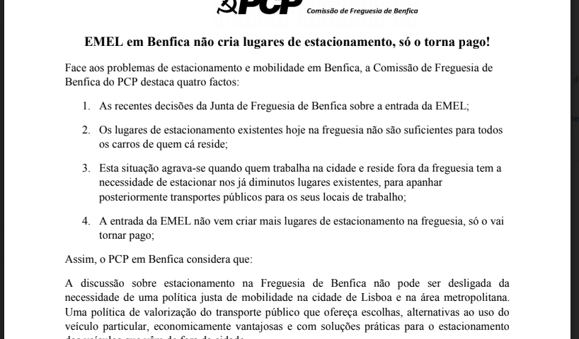 Comunicado benfica